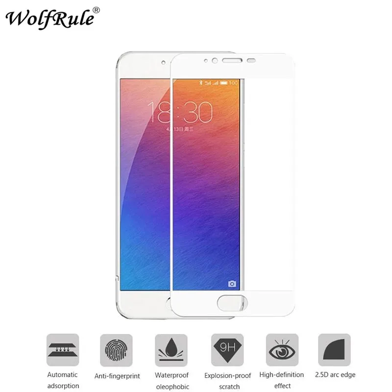 2 шт Защитная пленка для экрана Meizu Pro 6 анти-Браст 2.5D Закаленное стекло полное