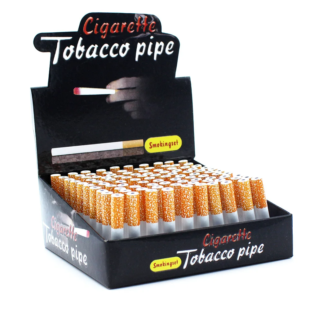 Portable Cigarette Shape Accessories Tobacco Shisha Pipes Sniffer Metal Mini Smoking Pipe |
