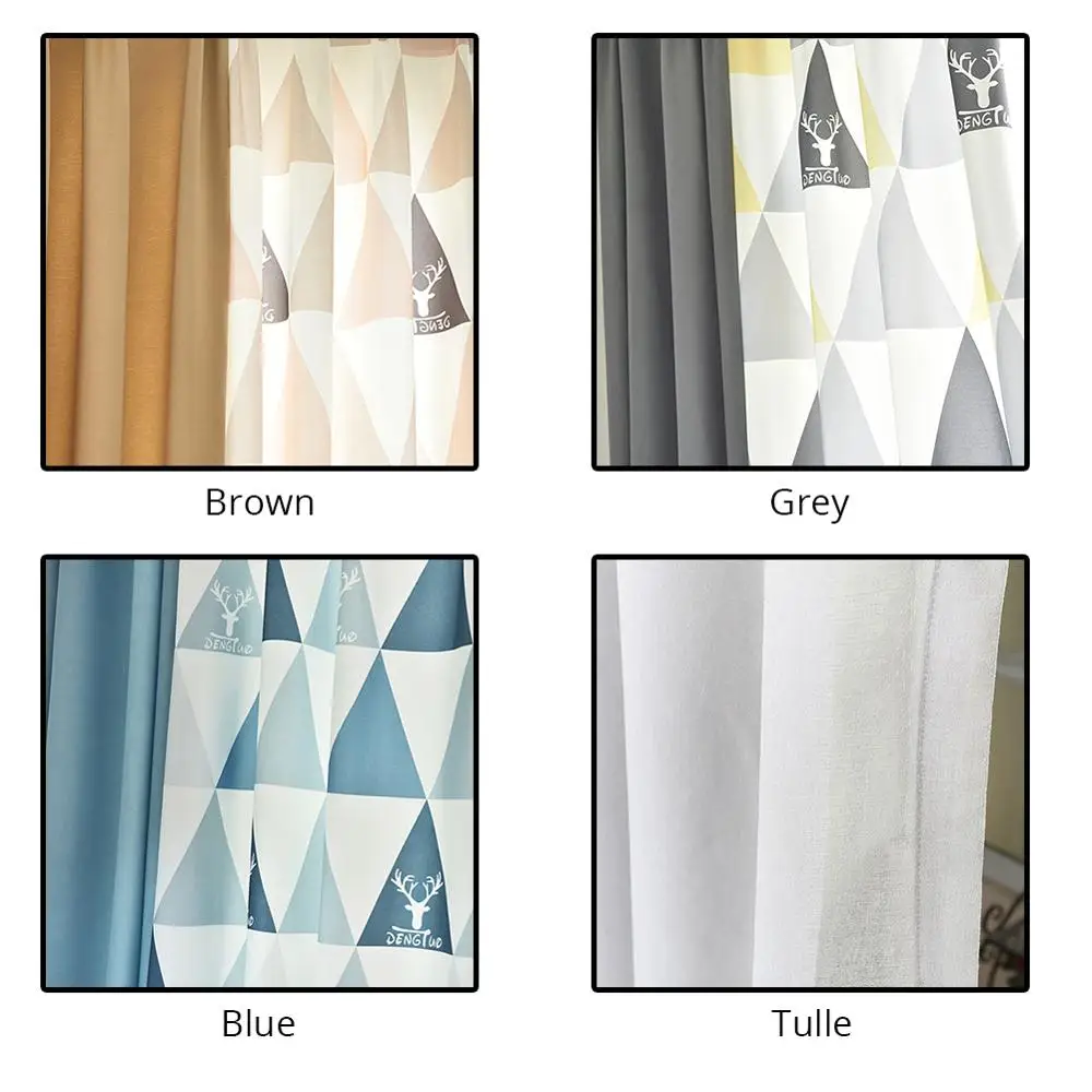 LOZUJOJU 1 Piece Elegant Deer Pattern Drops White Match Sheer Curtains Splice Design Modern Kid Bedroom Windows Thread Fabric | Дом и сад