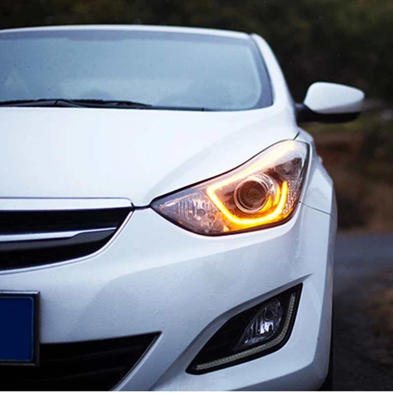 Hlxg 2 шт автомобилей Стайлинг для hyundai Elantra светодиодная фара в сборе 2012 2016