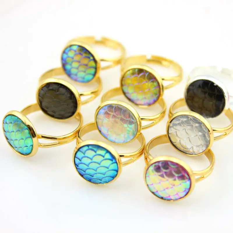 Чешуя Русалки кольца Дракон весы Boho ювелирные изделия в форме русалки для женщин