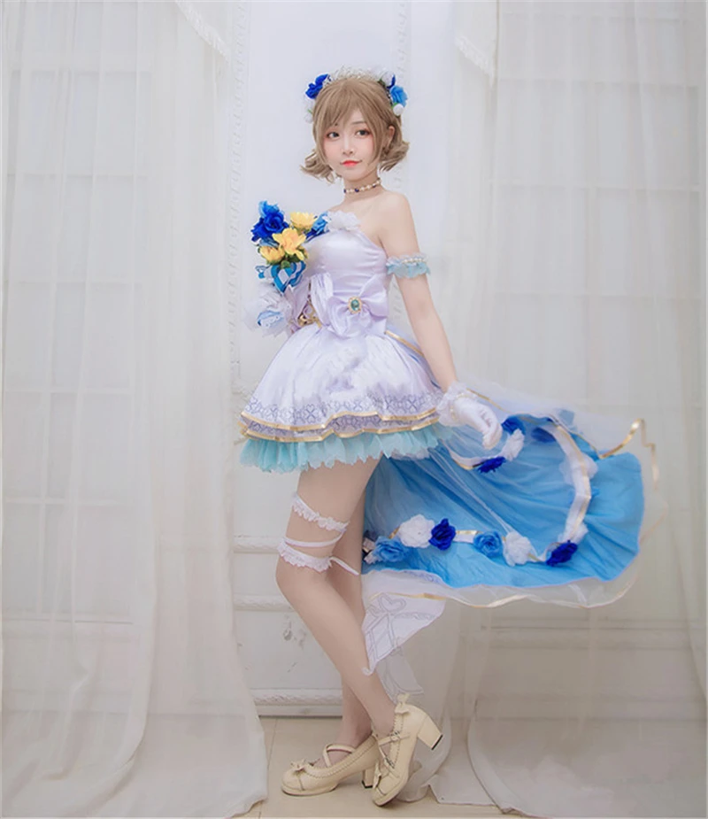 LoveLive! Солнечный свет! Watanabe You/Новинка; свадебное платье; женский костюм для косплея; вечерние платья; платье+ головной убор+ перчатки+ корона