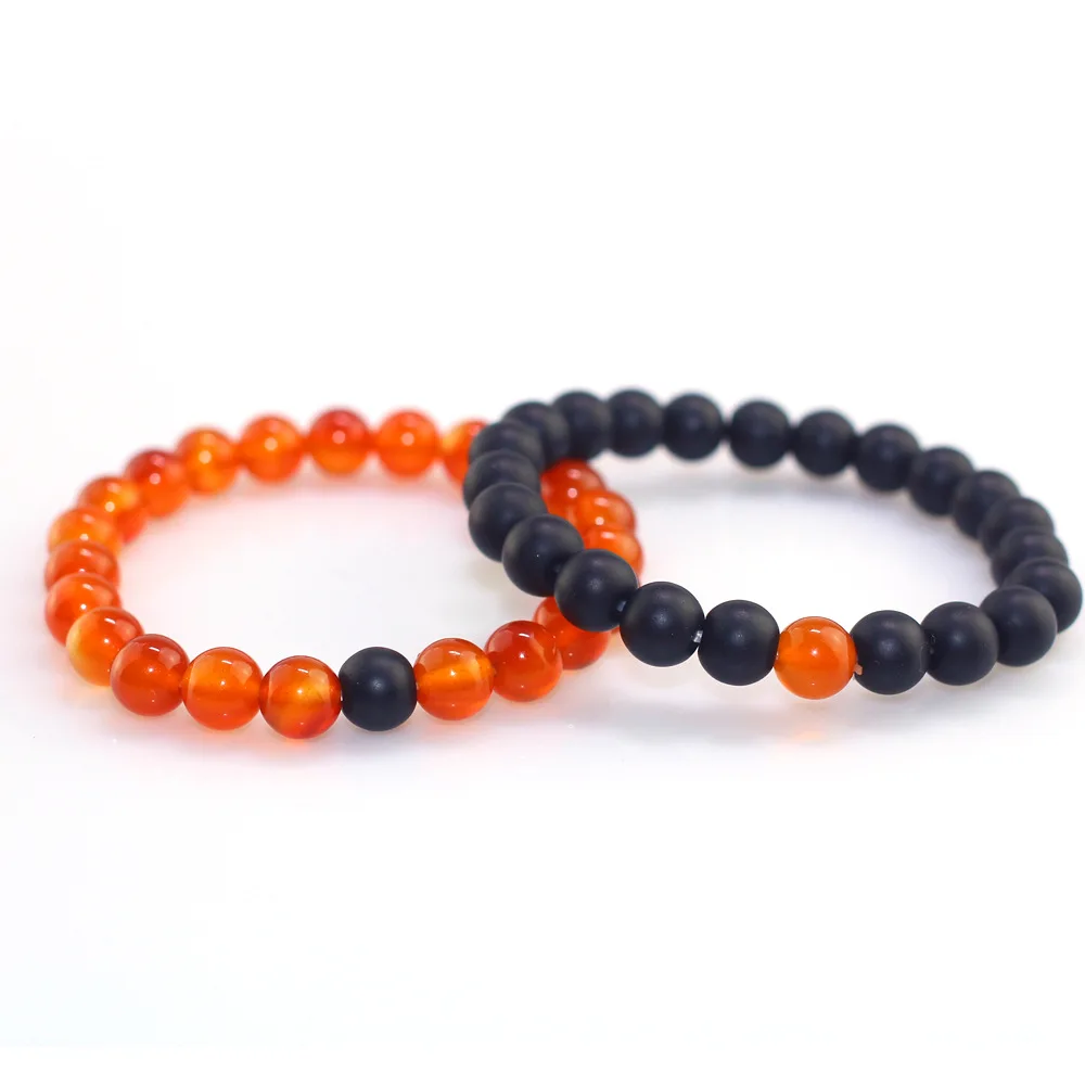 Женский браслет из натурального красного Сардоникс черная матовая каменная