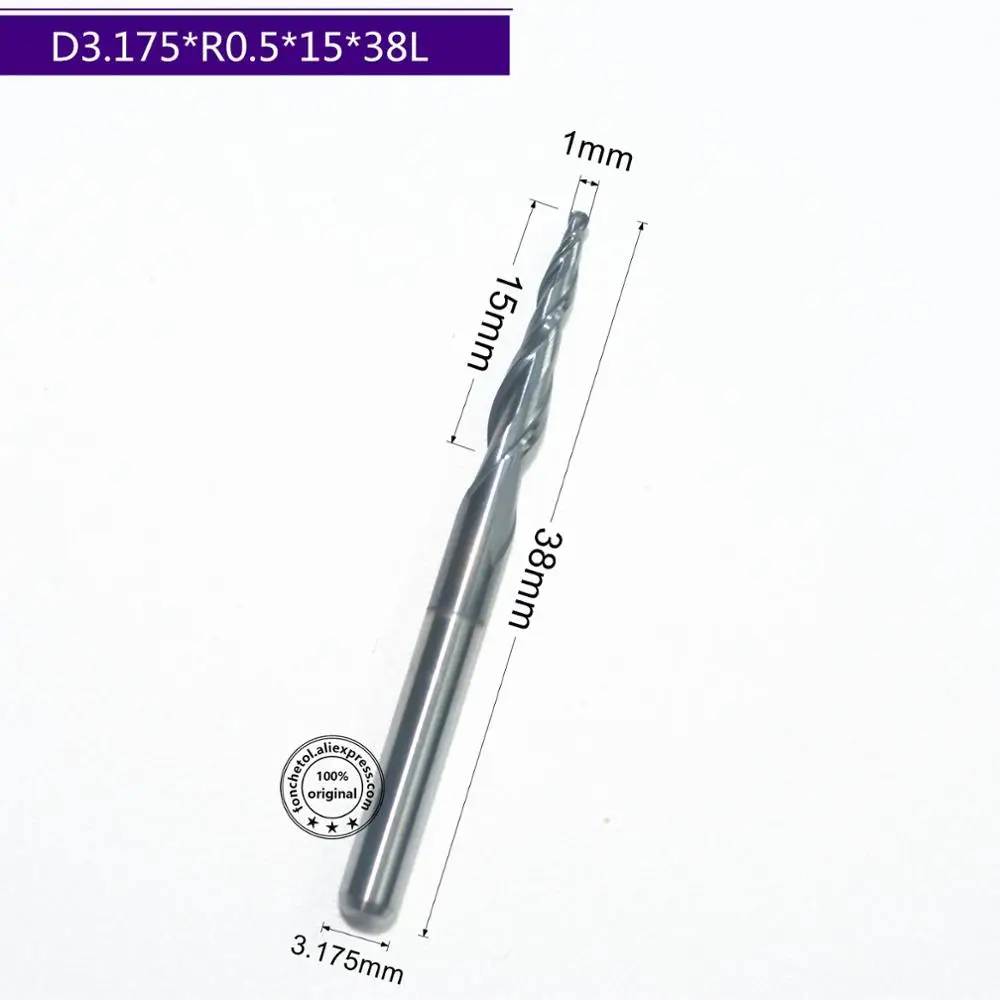 Концевая фреза HRC55 твердосплавная 3 175 * R0.5 15*38|Фреза| |