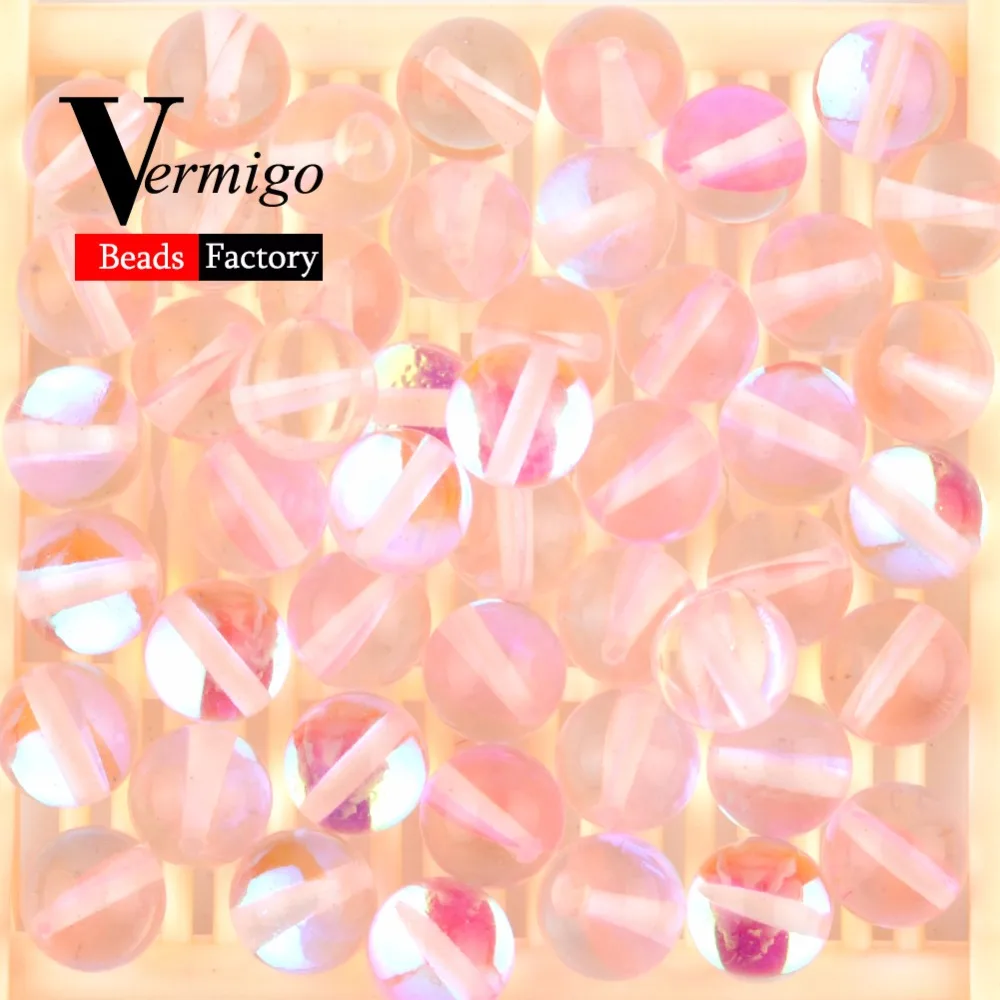 Бесплатная доставка Бусины из натурального камня Гладкий Розовый Лунный камень