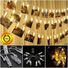 10, 20, 30, 50, 80 светодиодов, питание от батареи, подвесная картина, прищепка для фото, Сказочная гирлянда светильник светящаяся цепочка для рождества, свадьбы, внутреннее украшение