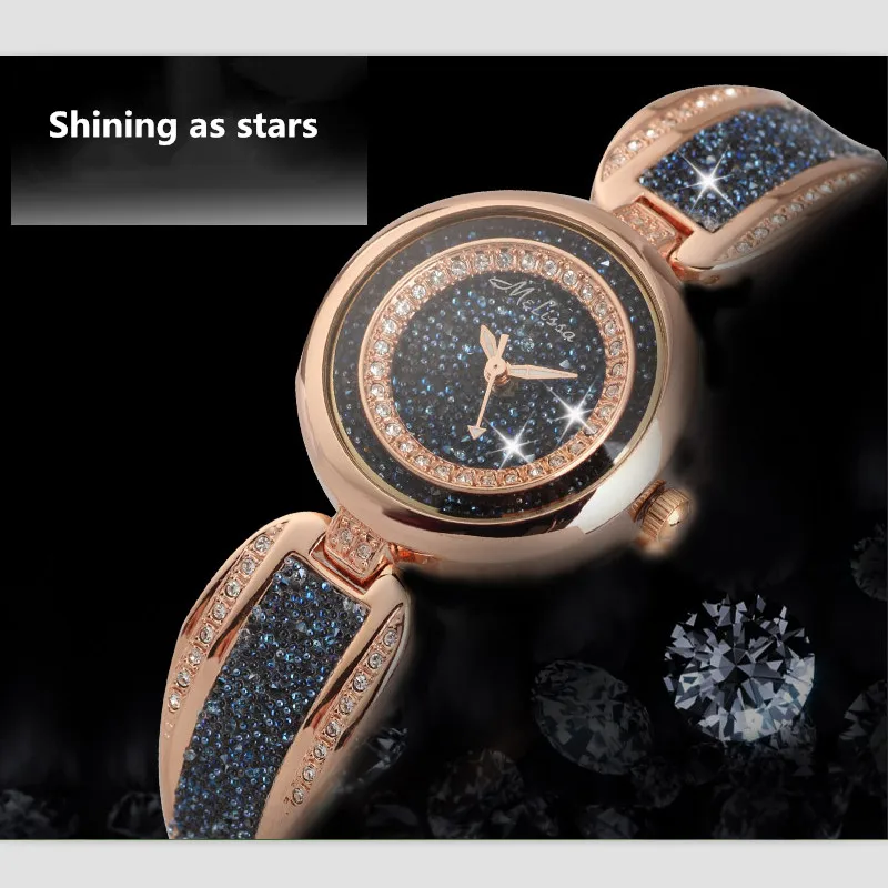 Melissa Brand Fantasy Women Jewelry Watches BlingBling Starry Night Stars Bangle Watch Bracelet Vintage Wristwatch Quartz Montre | Наручные