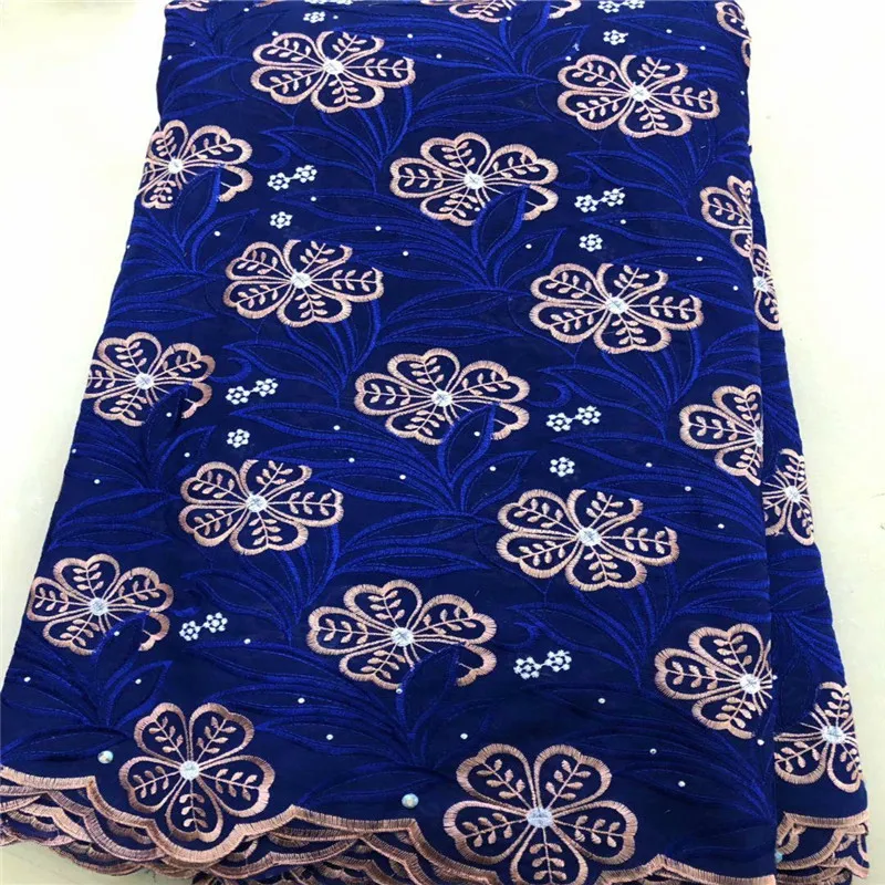 Королевский синий АФРИКАНСКАЯ кружевная ткань для aso ebi бусины кремовый желтый