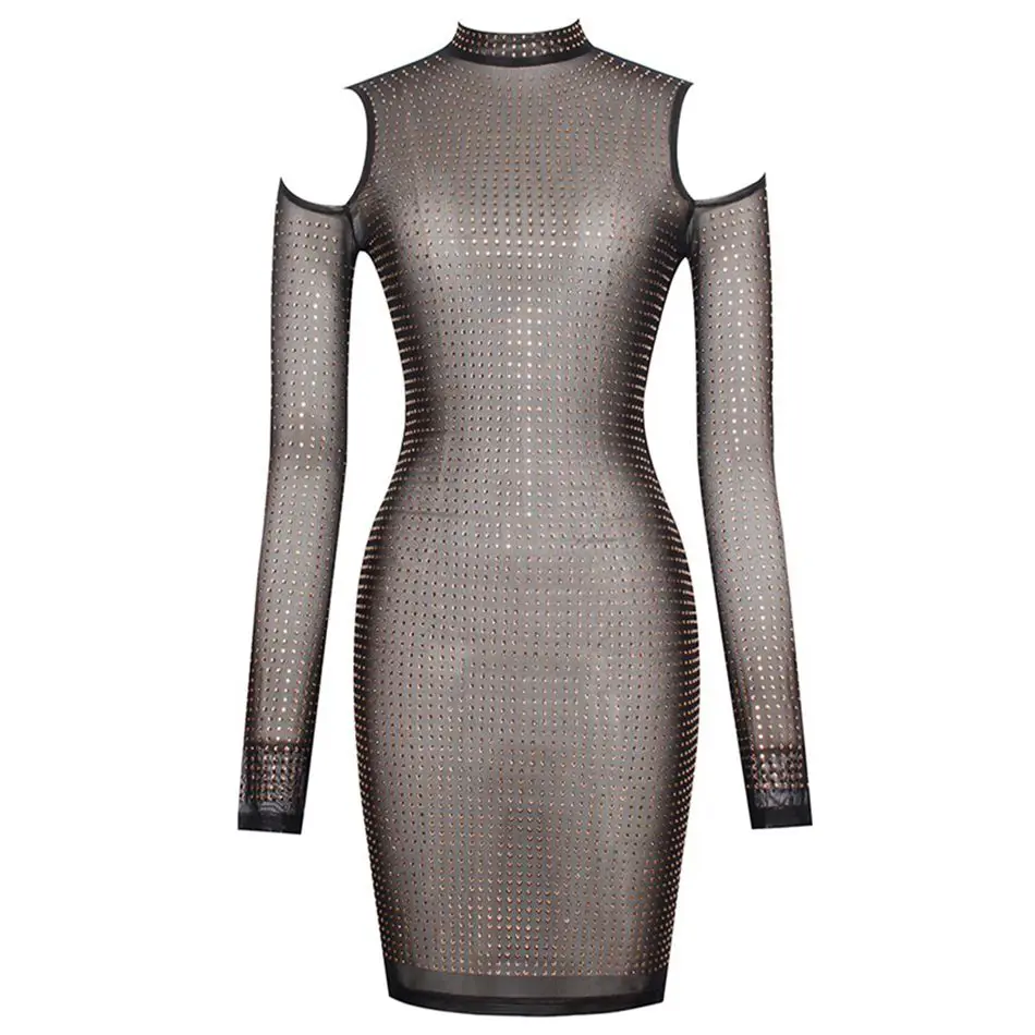 Женское платье с длинным рукавом открытыми плечами и круглым вырезом|vestido off|women