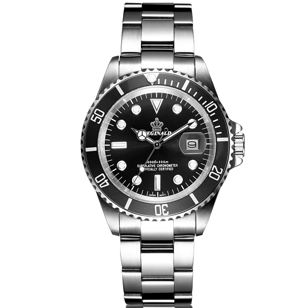 Мужские часы Реджинальд 40 мм GMT с сапфировым кристаллом топовые Брендовые Часы 2018