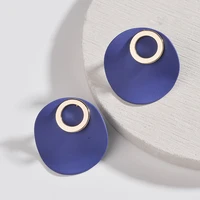 zwpon 2020 large candy color gold circle geometric stud earrings for women fashion jewelry wholesale