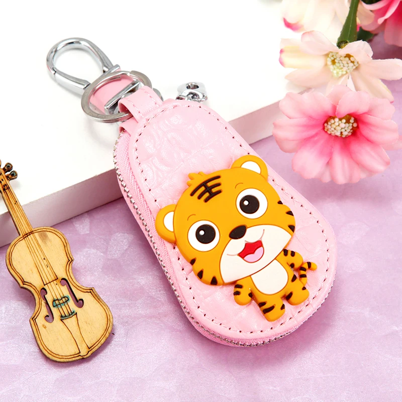 Китайский 12 Знак мультфильм милый чехол для ключей сумка из коровьей кожи держатели ключей от автомобиля Для женщин ключ кошелек висит талии брелок для ключей