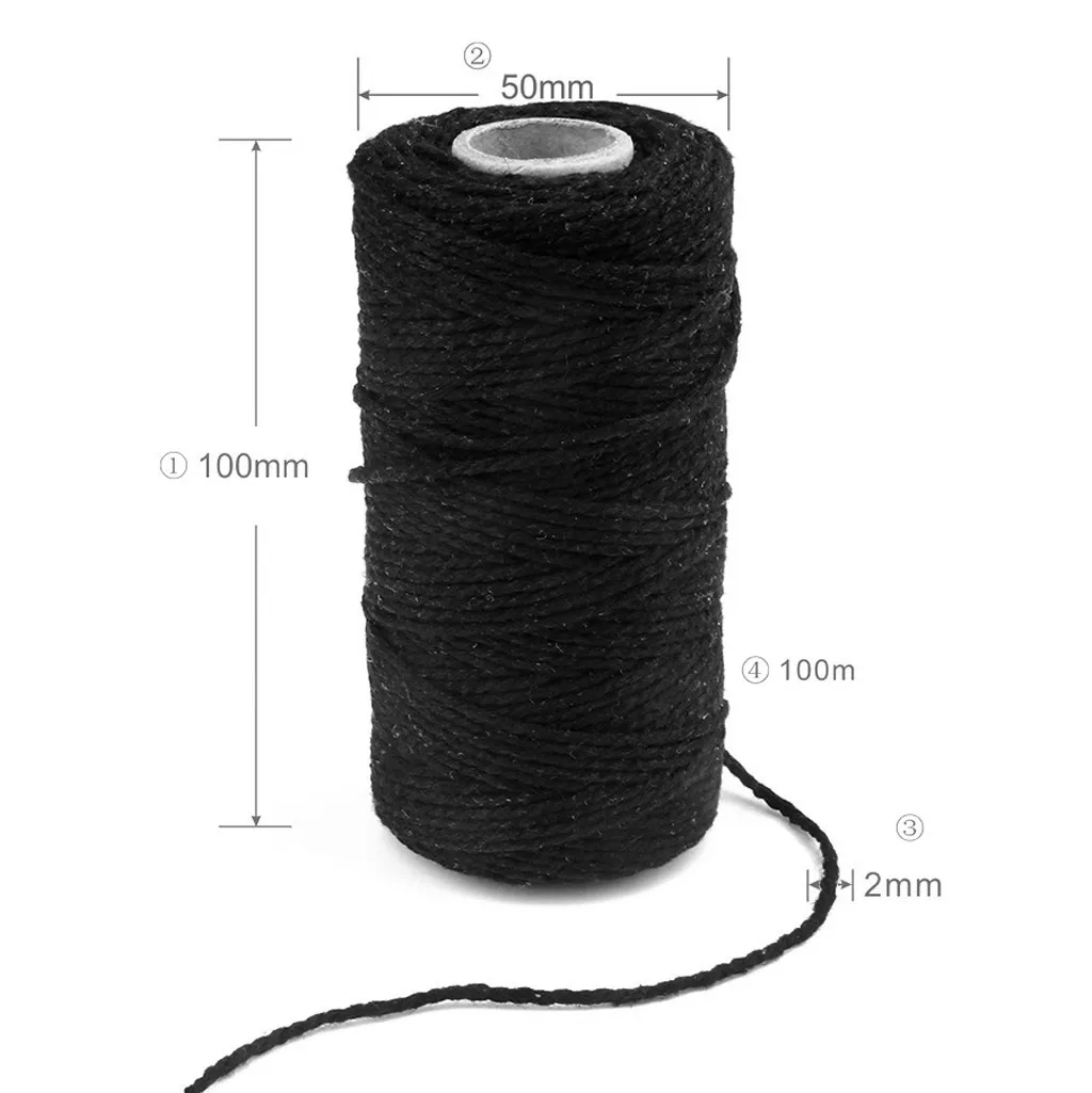 

100m Long/100Yard Pure Cotton Twisted Cord Rope Crafts Macrame Artisan String Cotton Linen Rope Home Textiles Cord