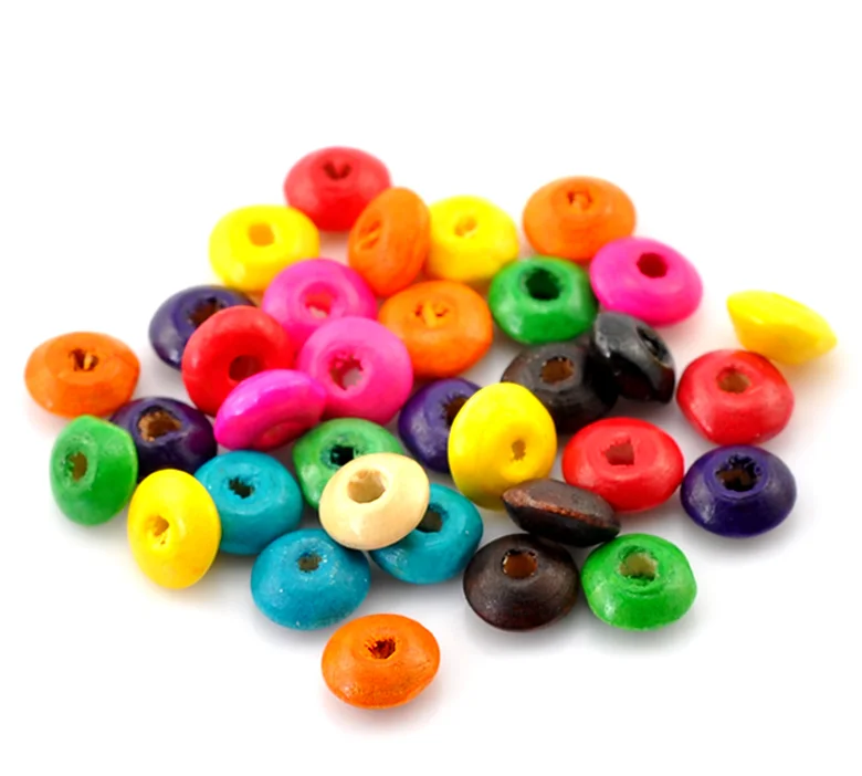 Doreen Box hot- 1000PCs Mixed Dyed Abacus Wood Spacer Beads 8x4mm(3/8&quotx1/8&quot) (B21481) | Украшения и аксессуары