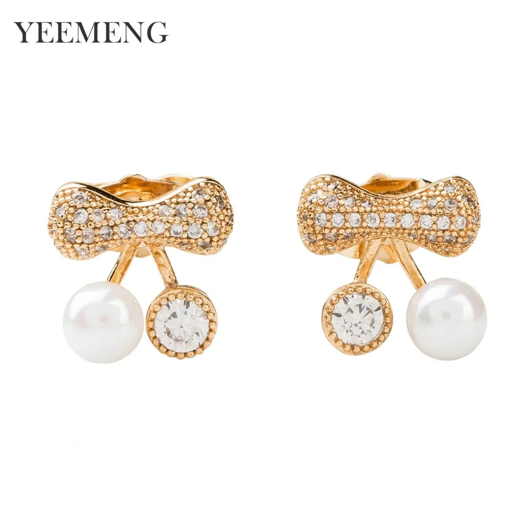 YEEMENG 2019 новый яркий и милый имитация жемчуга в форме вишни с цирконием для