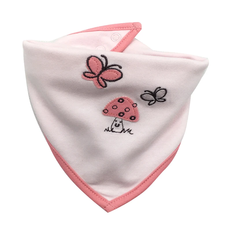 Детские Мультяшные нагрудники треугольные двухслойные 100% хлопок для детей 0-3 лет