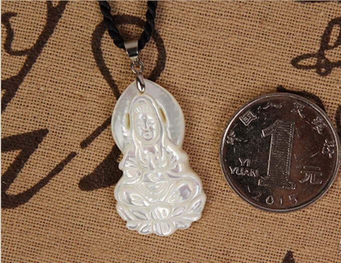 ZCD 2017 619+++The natural pearl mother of Pearl Shell Pendant Necklace Ethnic fallfish bone Guanyin | Украшения и аксессуары