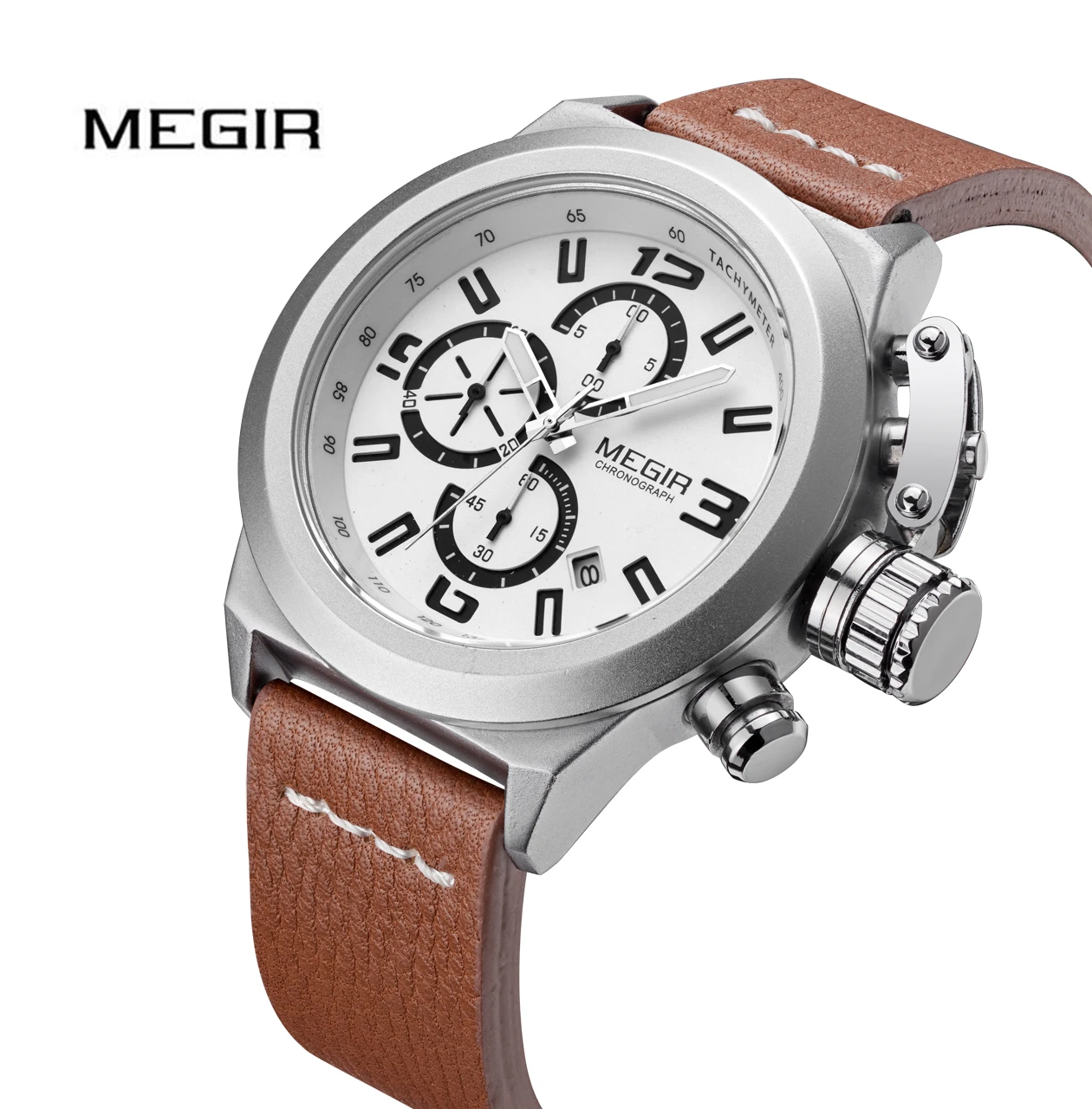MEGIR повседневные мужские часы светящиеся Relogio Masculino многофункциональные наручные