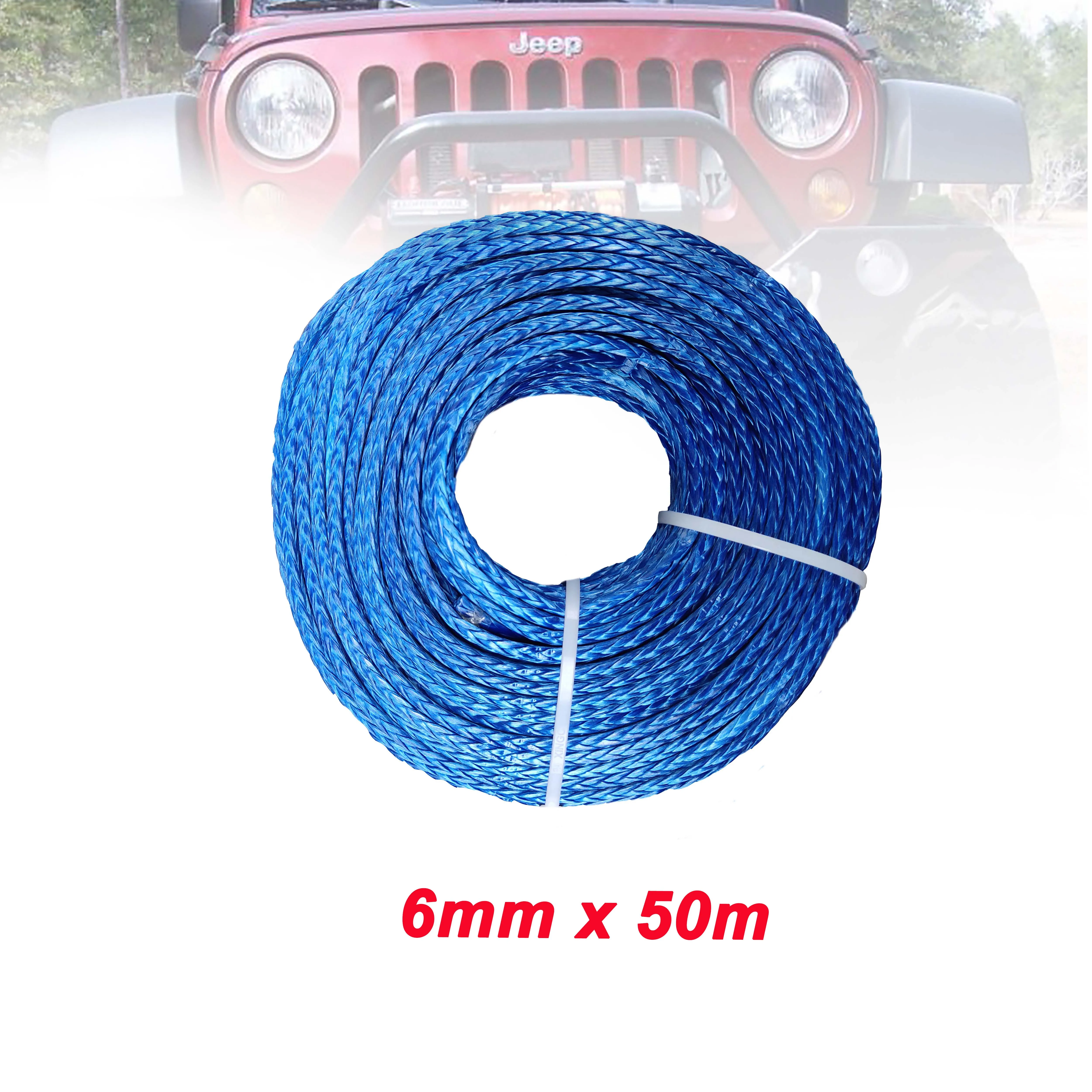 Синтетическая лебедка 6 мм * 50 м веревка из uhmwpe волокна с оболочкой для atv utv