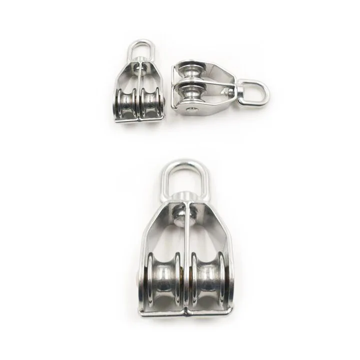 Бесплатная доставка 2 шт нержавеющая сталь одиночный/двойной шкив фиксированный