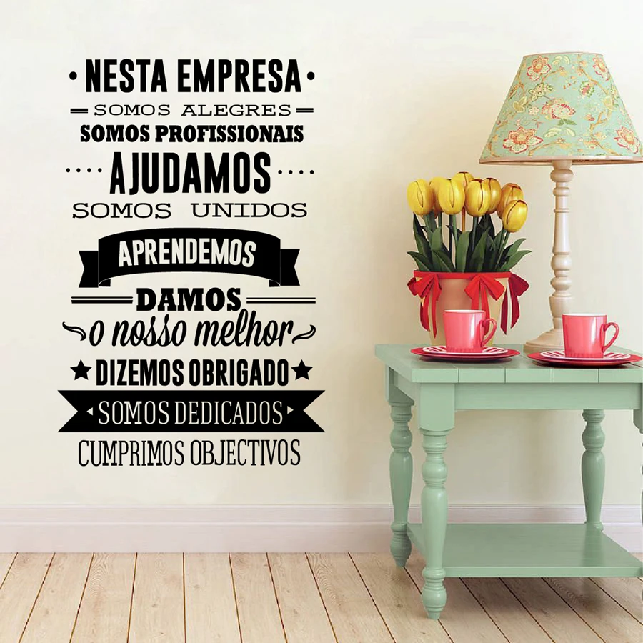 Португальские офисные правила виниловые настенные наклейки португальские