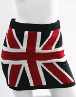 casual mini national flag skirt women sexy school print autumn straight skirts england style