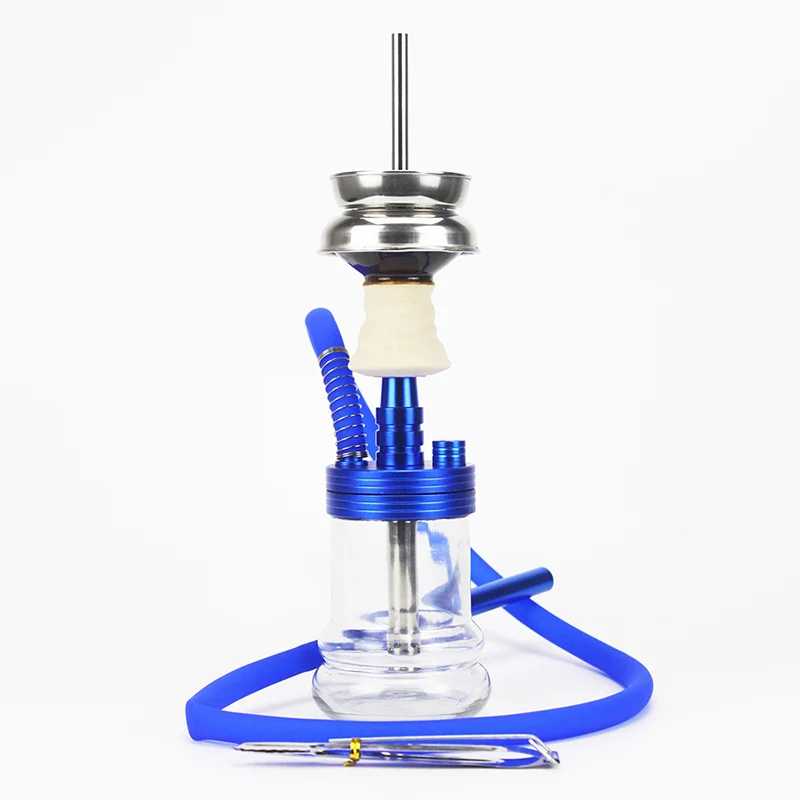 Blue Set Стиль портативный дорожный кальян с курительной трубой Chicha Narguiles Sheesha стекло oduman кальян Simplex кальян SH174 - Цвет: Blue Set