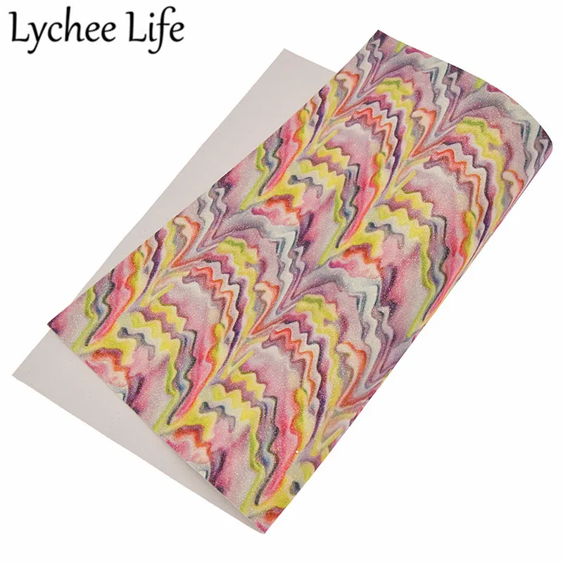3 Lychee жизнь цветной глиттер Искусственная кожа ткань хит Цвет A4 PU 29x21 см Ткань DIY Ручная работа шитье ткань аксессуары - Цвет: 3