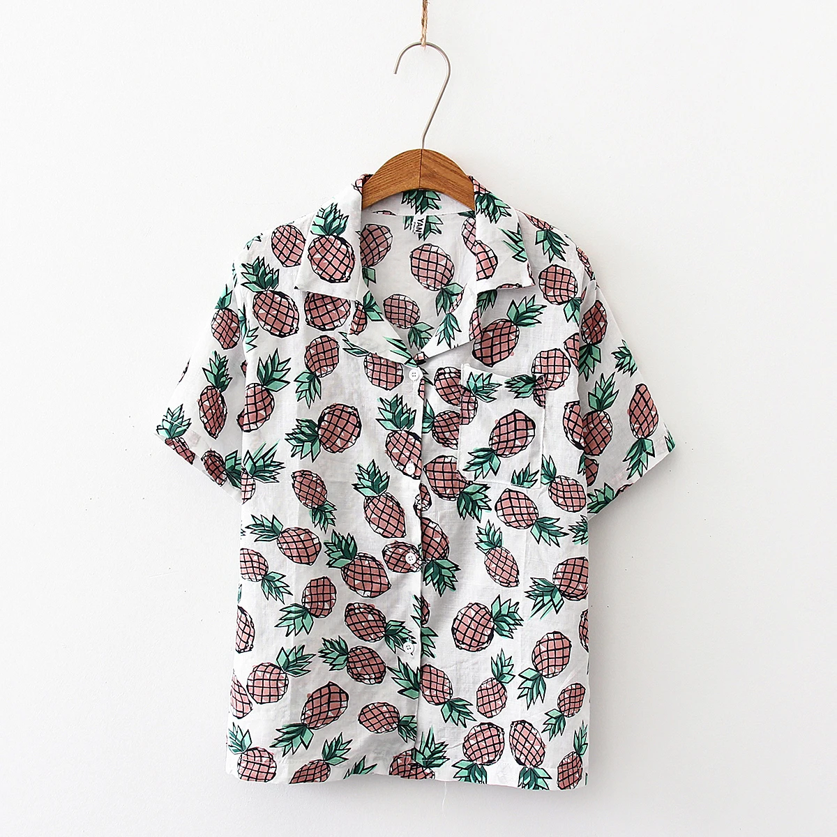 2019 летняя Корейская Повседневная Свободная рубашка с короткими рукавами и