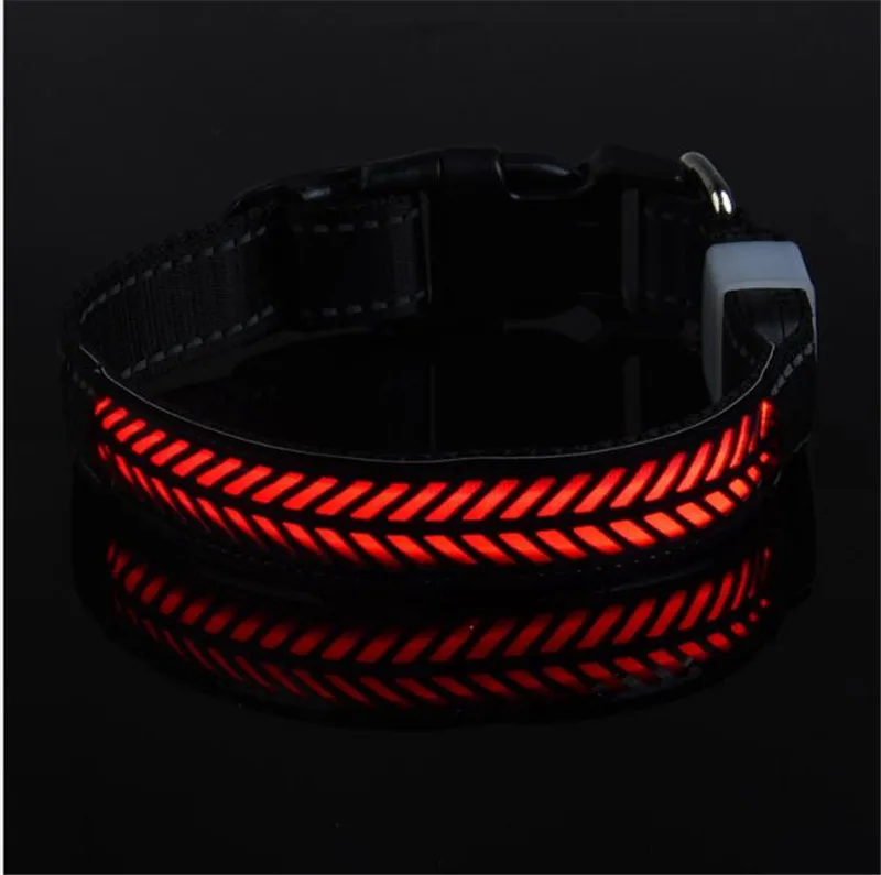 Светящийся мигающий ошейник для собак и кошек светоотражающий светящийся