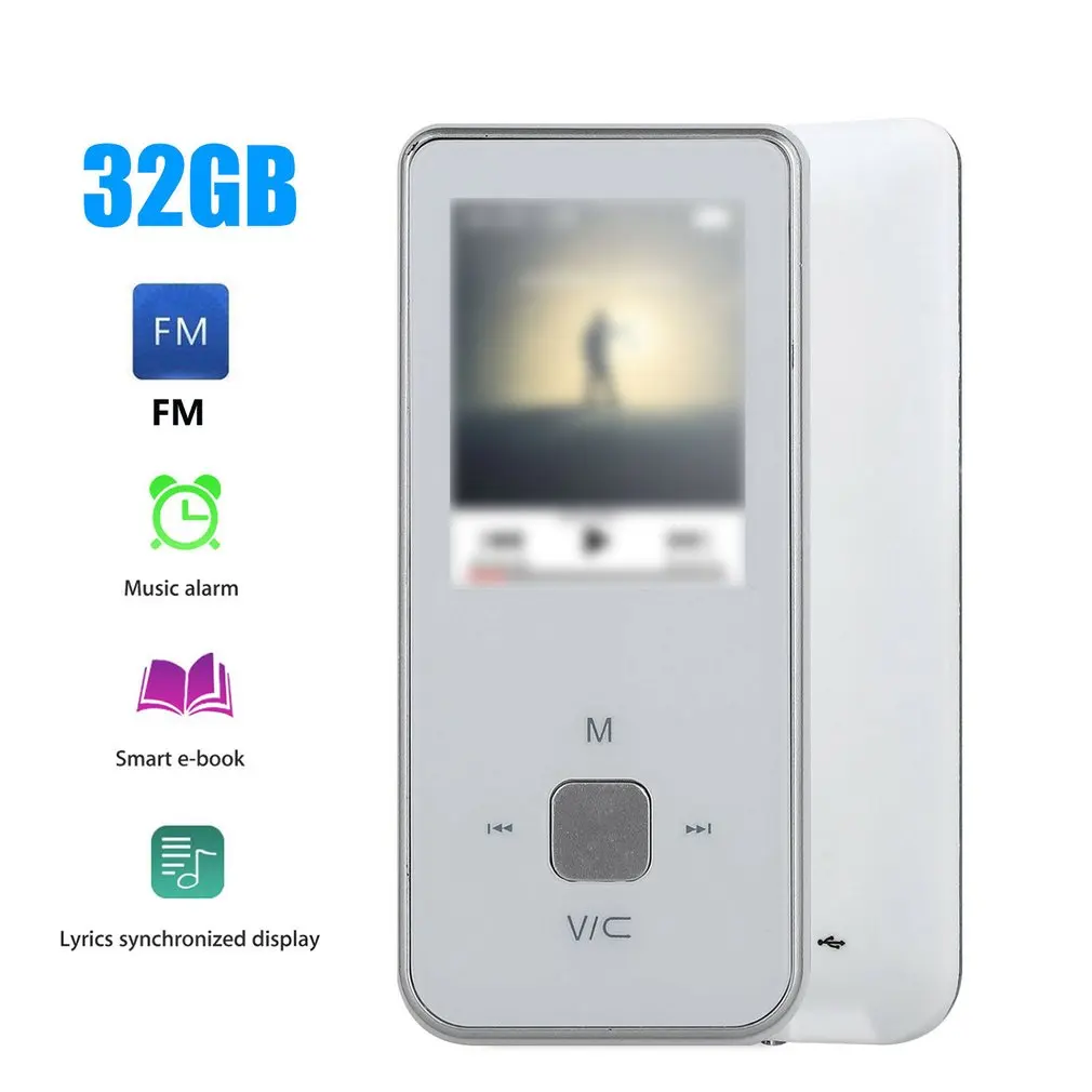 Портативный HiFi MP3 музыкальный плеер с FM без потери звука Диктофон до 32