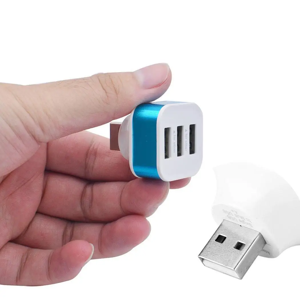 Портативный 3 порта USB2.0 концентратор адаптер общий сплиттер случайные адаптеры и
