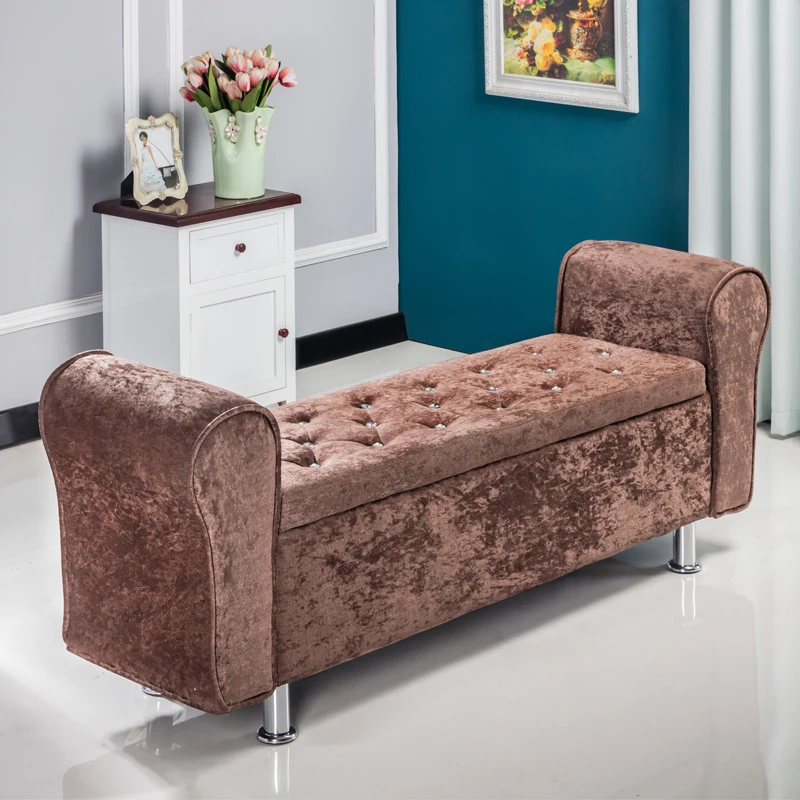 Multifunctional Storage Stool Chair Bedroom Bed End Stool Storage Bench Fabric Shoe Bench Household Sofa Bench Pouf Taburete - Color: N L120 W40 H40