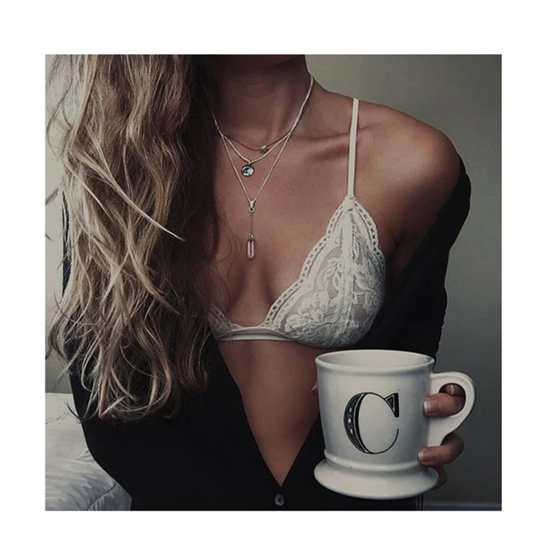 Женский ультратонкий кружевной бюстгальтер без косточек с чашкой пуш