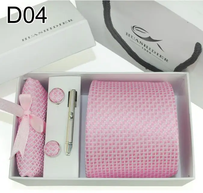 Подарочная коробка 100% шелковые галстуки мужские Галстук в клетку полосатый