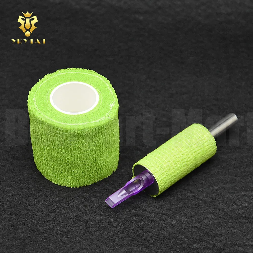 Топ 5 шт. зеленое волшебное Бандажное покрытие рукоятки машинки для татуажа