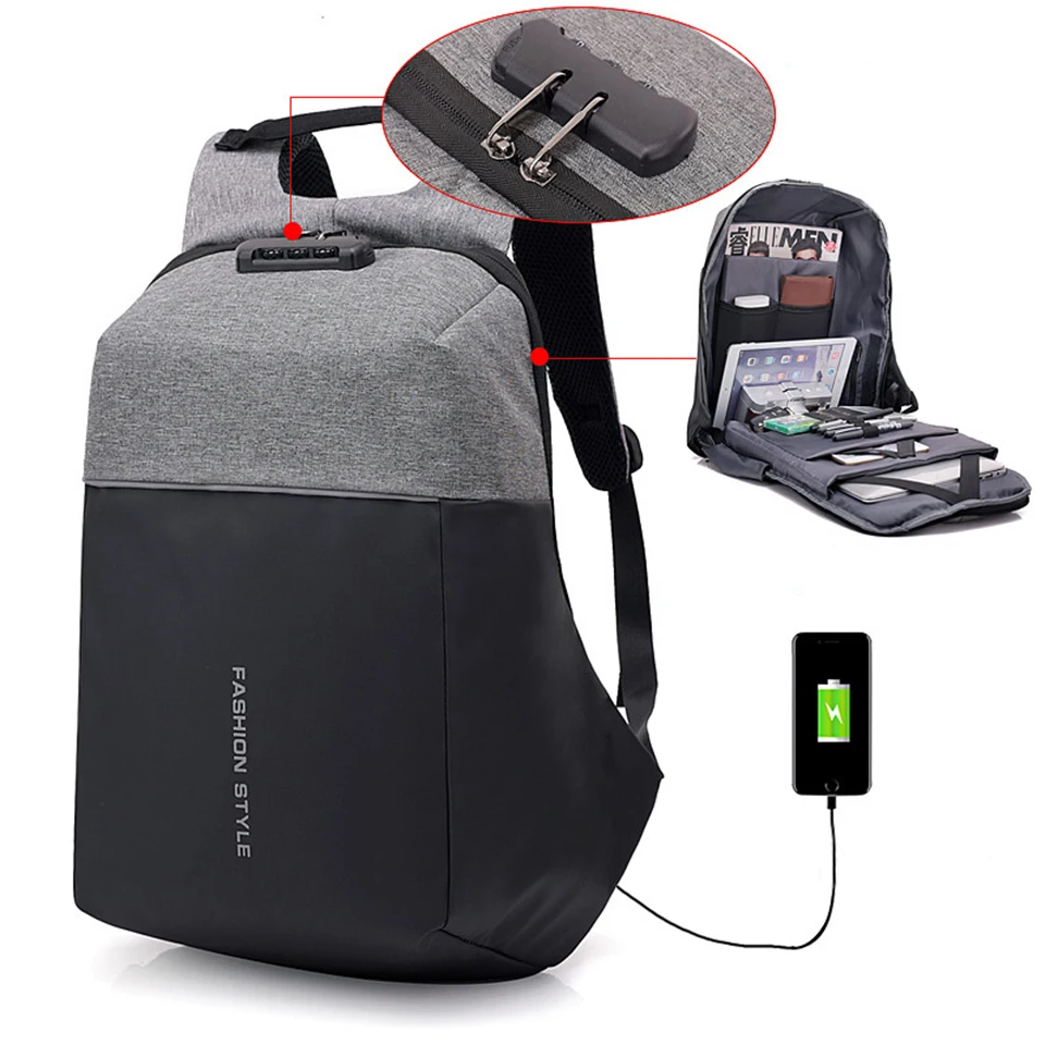 Повседневный модный рюкзак с защитой от кражи мужской для ноутбука 15 6 мужские