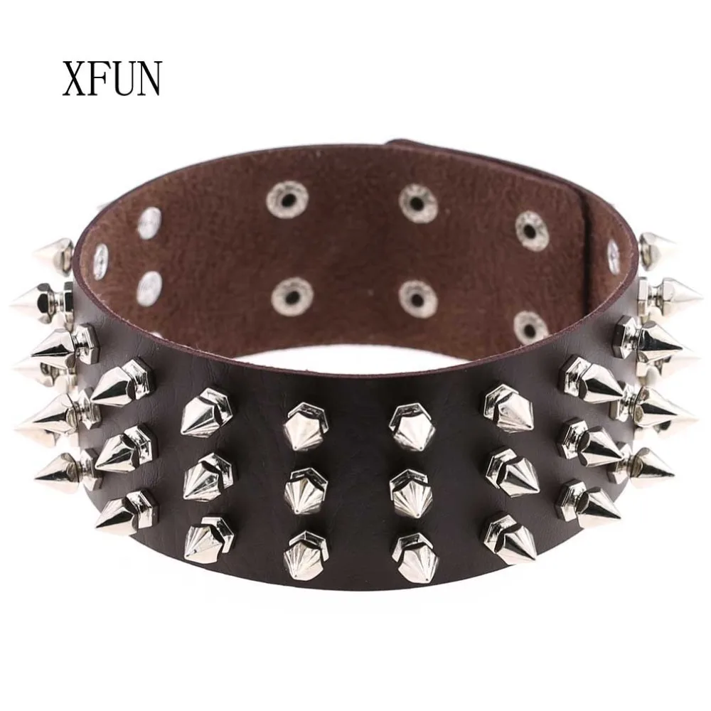 XFUN женские и мужские готические черные ожерелья-чокер из искусственной кожи в