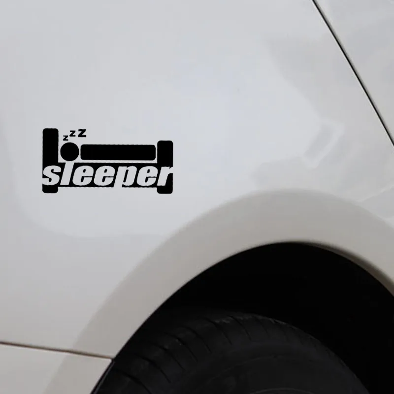 

YJZT 14.3X7.2CM Sleeper Funny JDM Truck Window Vinyl Car Sticker Decal Black/Silver C26-0140