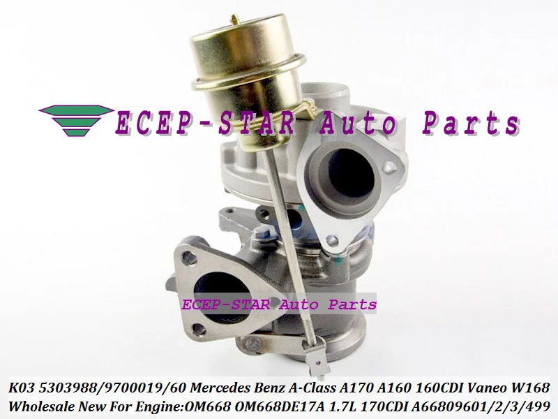 Турбо K03 53039700019 53039880019 6680960199 6680960399 для Mercedes Benz класса A A170 A160 CDI Vaneo W168 OM668 OM668DE17A