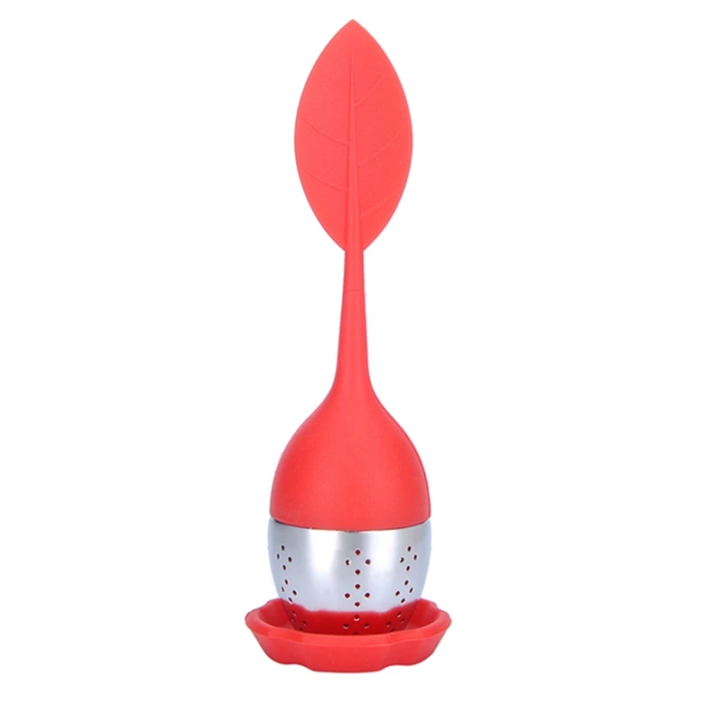 red leaf infuser Ситечко для заварки чая из нержавеющей стали с блокировкой для специй, многоразовое Сетчатое сито для чая, сито для специй - Цвет: red leaf infuser