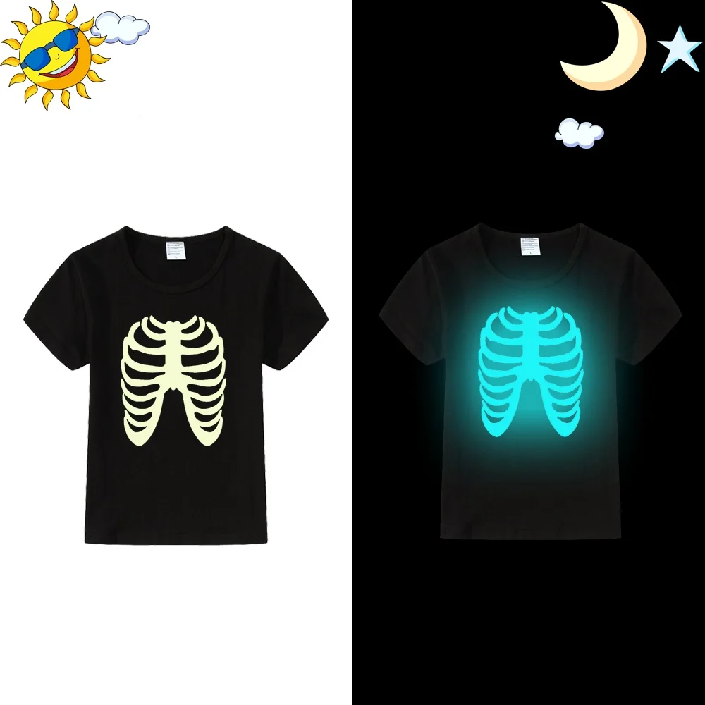 LYTLM с длинным рукавом Футболка Skeleton забавная футболка рисунком черепа для детей