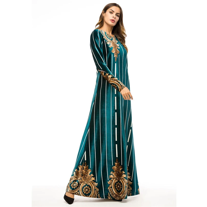 Турецкая мусульманская одежда для женщин 7323 abaya2018 Дубай женские длинные