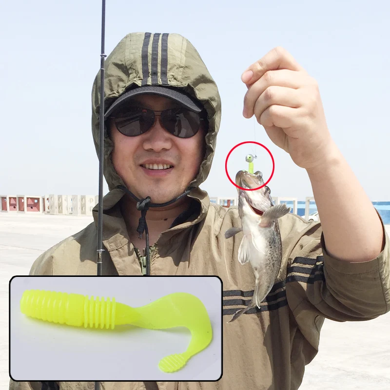 

5pcs/lot 2.5g 6cm fishing lure soft lure Artificial wobbler silicone worm bait crankbait jigging lures fishing accessories