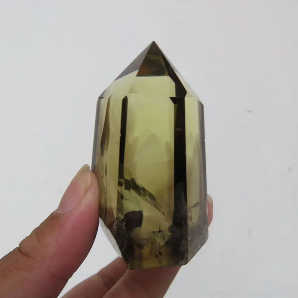 106 г Редкий Натуральный темно цитрин Кварцевая палочка + Пирамидка горная слои