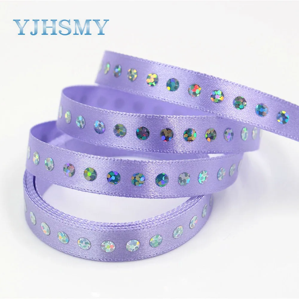 YJHSMY D-18411-608 2 ярда 10 мм чистая лента Белая с блестками свадебные аксессуары DIY