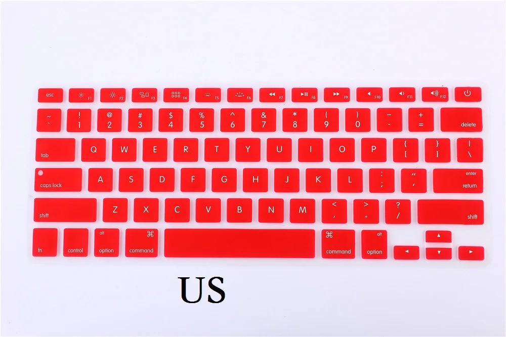 US Red ЕС США для Macbook Pro 13 15 клавиатура с ретиной крышкой A1502 A1398 английская буква Обложка для Macbook retina 13 15 клавиатура пленка кожа - Цвет: US Red