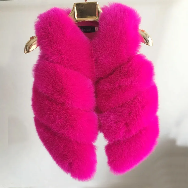 

Осень-зима 2018, новинка, детский меховой жилет, жилет из искусственной лисьей шерсти и хлопка для больших мальчиков и девочек, плотный теплый ...