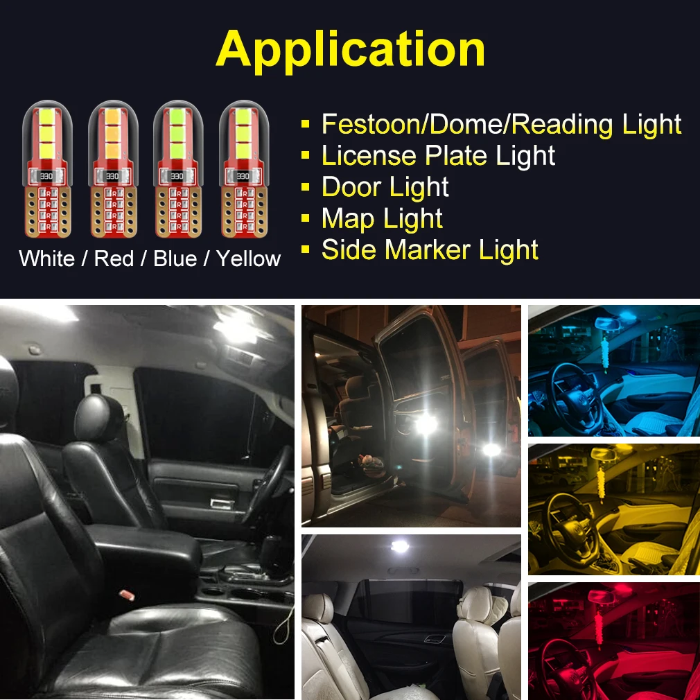 2 шт. светодиодные лампы T10 W5W WY5W 168 194 6SMD 3535 | Автомобили и мотоциклы