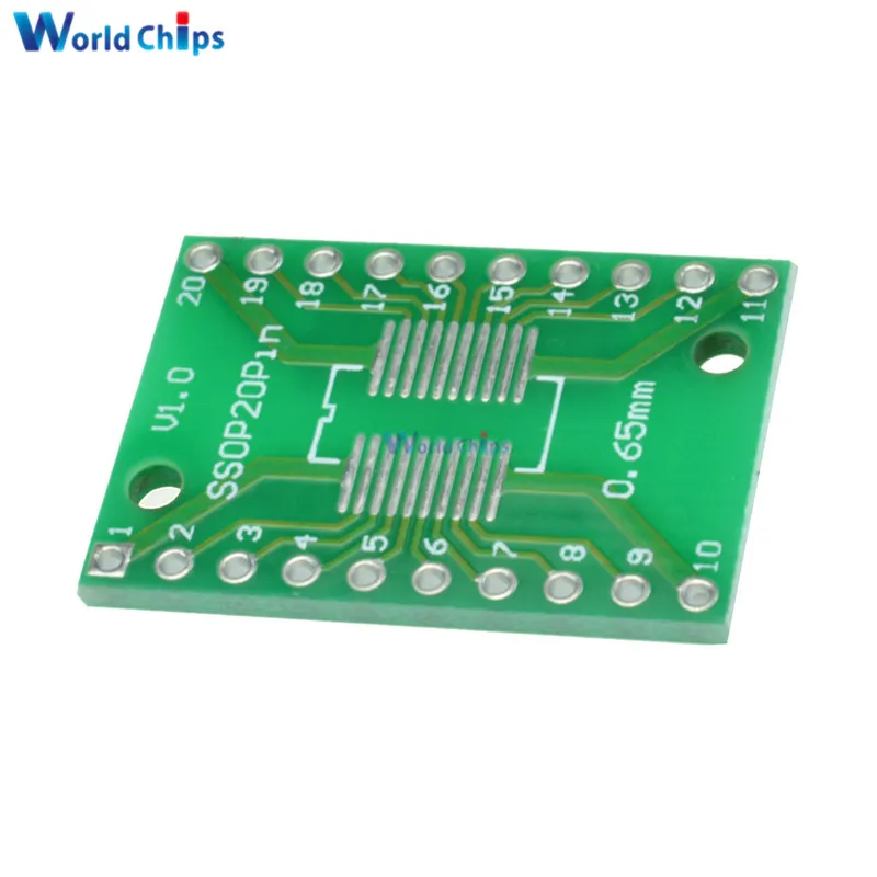 10 шт. SOP20 SSOP20 TSSOP20 To DIP20 шаг 0 65/1 27 мм IC АДАПТЕР печатная плата|pitch adapter| |